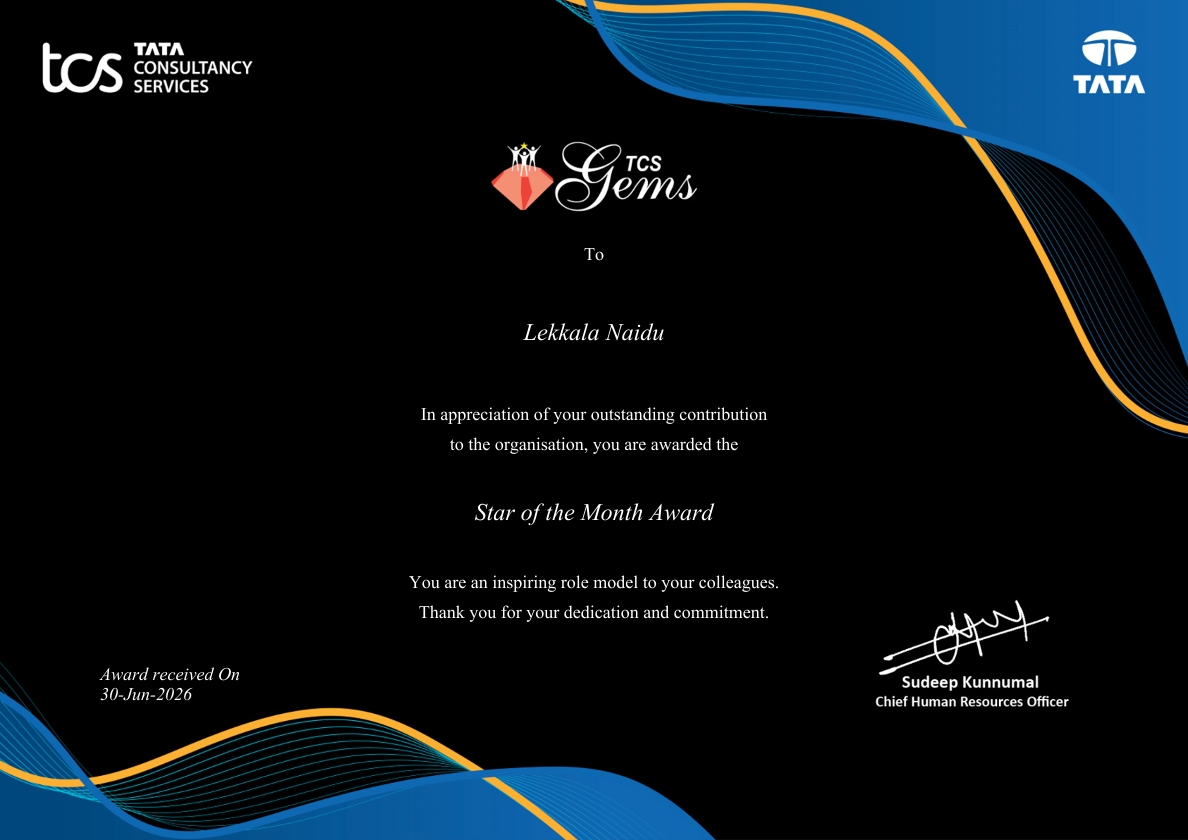 Star of the Month Award
