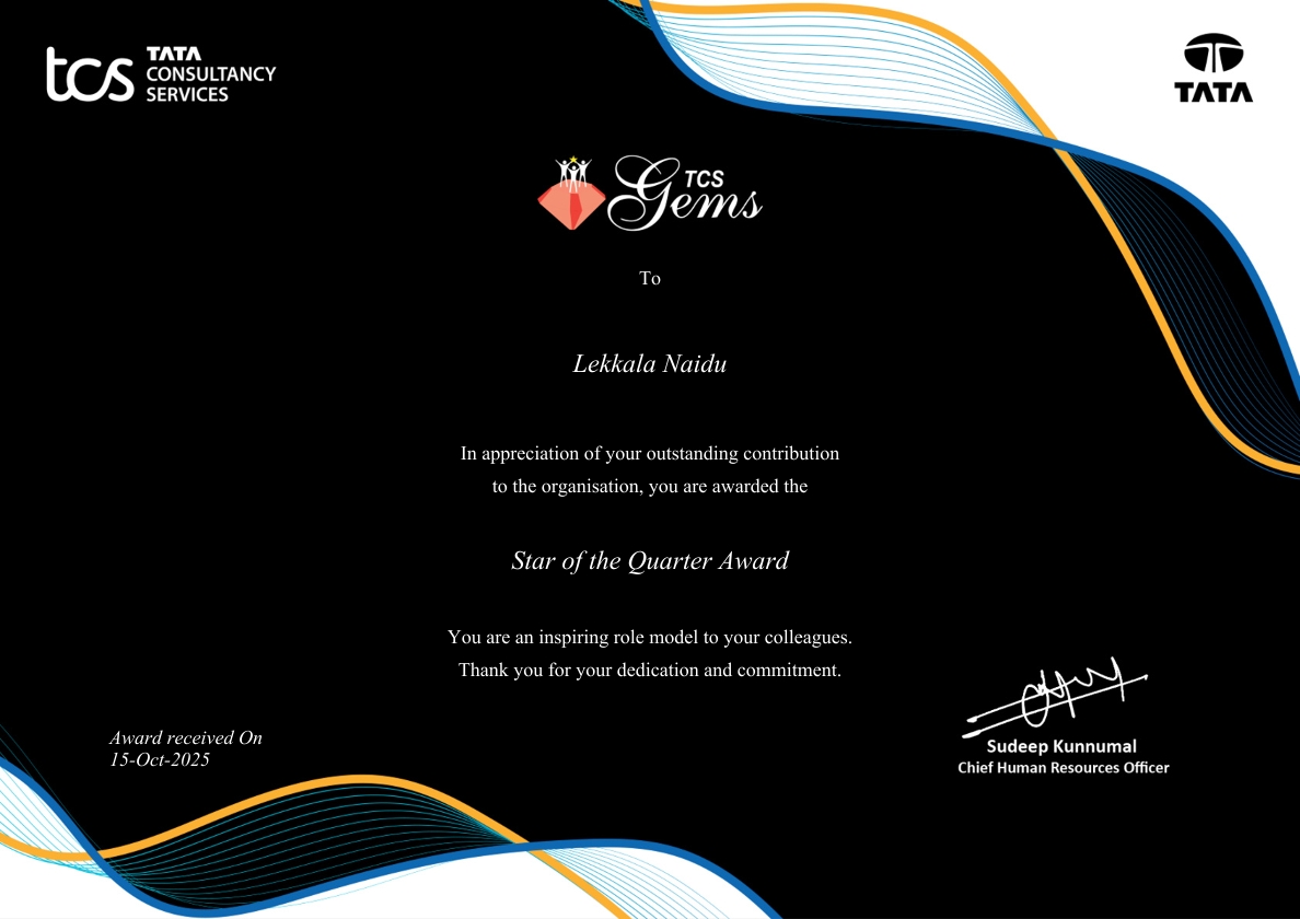 Star of the Quarter Award
